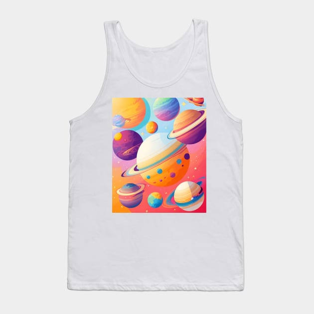 Celestial Odyssey - Embark on a Journey Among the Planets Tank Top by Moulezitouna